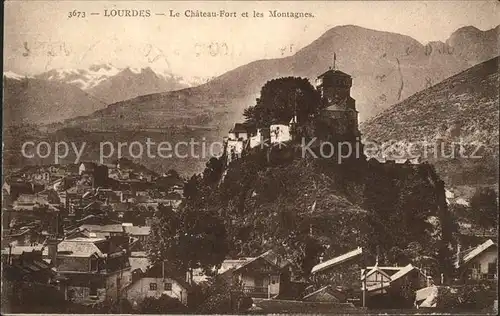 Lourdes Hautes Pyrenees Chateau Fort et les Montagnes Kat. Lourdes