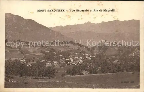Mont Saxonnex Vue generale et Pic de Marcelli Kat. Mont Saxonnex
