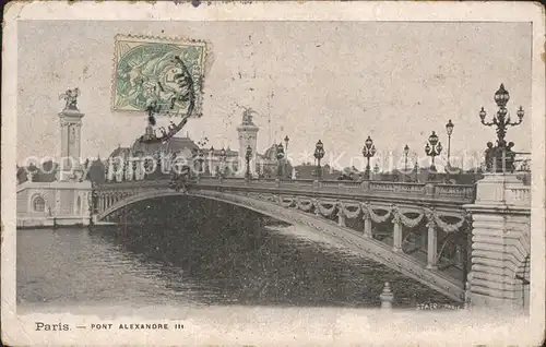 Paris Pont Alexandre III Stempel auf AK Kat. Paris