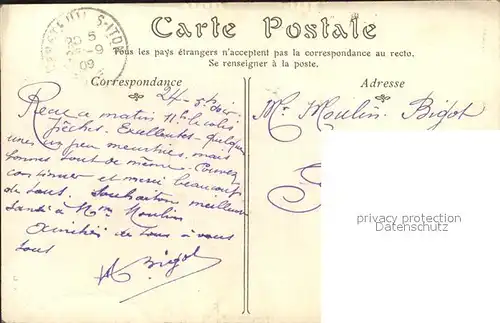 Lisieux La Cour des Tribunaux Stempel auf AK Kat. Lisieux