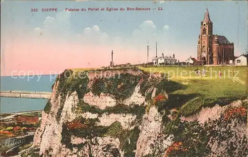 Dieppe Seine Maritime Falaise du Pollet et Eglise du Bon Secours Kat. Dieppe