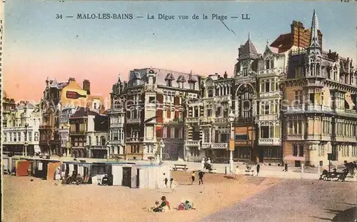 Malo les Bains La Digue vue de la Plage Kat. Dunkerque