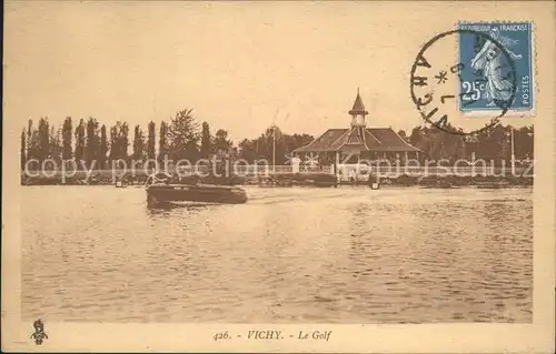 Vichy Allier Le Golf Bateau Stempel auf AK Kat. Vichy