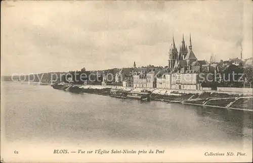Blois Loir et Cher Vue sur l Eglise Saint Nicolas prise du Pont Kat. Blois