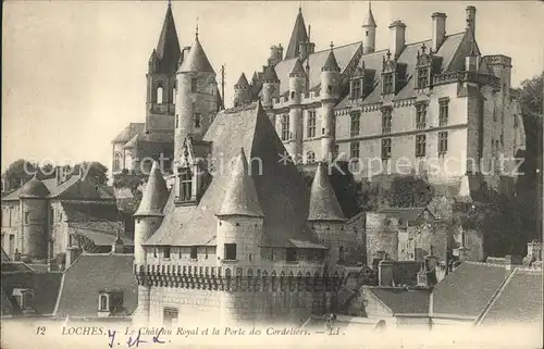 Loches Indre et Loire Chateau Royal et la Porte des Cordeliers Kat. Loches