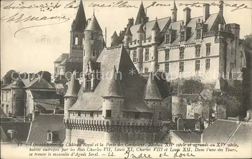 Loches Indre et Loire Chateau Royal et la Porte des Cordeliers Kat. Loches