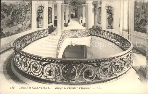 Chantilly Rampe de l Escalier d Honneur du Chateau Kat. Chantilly