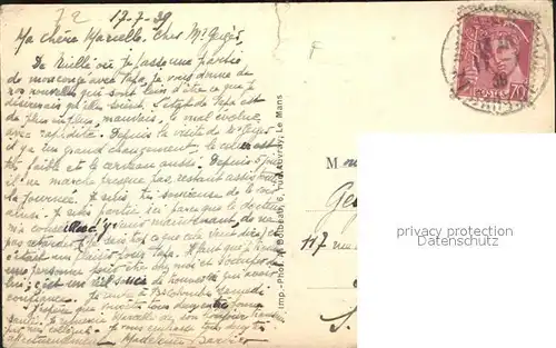 Le Breil sur Merize Chateau de Peschere Le Donjon Kat. Le Breil sur Merize