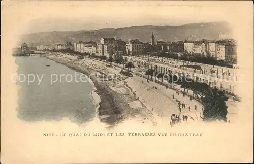 Nice Alpes Maritimes Quai du Midi et les Terrasses vus du Chateau Plage Kat. Nice