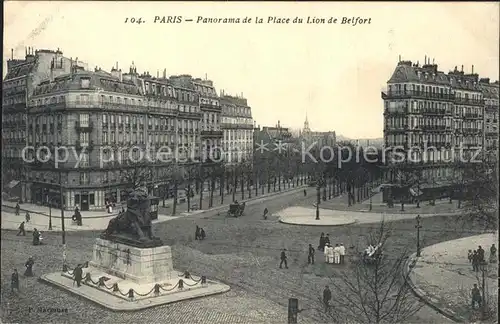 Paris Panorama de la Place du Lion de Belfort Monument Kat. Paris