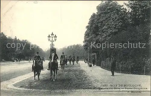 Paris Bois de Boulogne Entree du Bois Porte Dauphine Cavaliers Kat. Paris