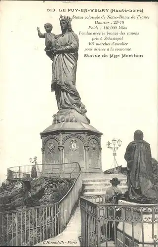 Le Puy en Velay Statue colossale de Notre Dame de France Monument Kat. Le Puy en Velay