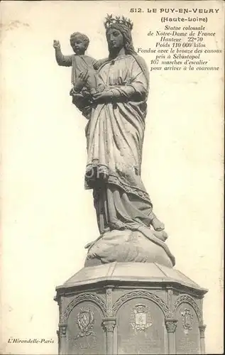 Le Puy en Velay Statue colossale de Notre Dame de France Monument Kat. Le Puy en Velay