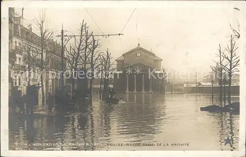 Paris Inondation 1910 Eglise Notre Dame Kat. Paris