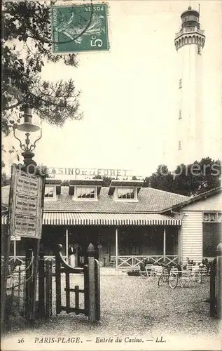 Paris Plage Entree du Casino de la Foret Stempel auf AK Kat. Le Touquet Paris Plage