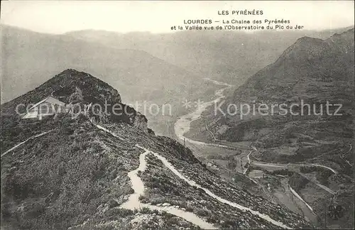 Lourdes Hautes Pyrenees Chaine des Pyrenees et la Vallee vue de l Observatoire du Pic du Jer Kat. Lourdes