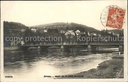 Epinal Vosges Pont de la Loge Blanche Stempel auf AK Kat. Epinal