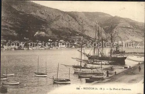 Menton Alpes Maritimes Le Port et Garavan Bateaux Kat. Menton