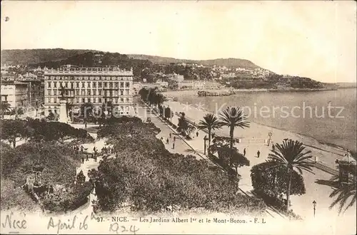 Nice Alpes Maritimes Les Jardins Albert Ier et Mont Boron Plage Kat. Nice