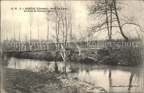 Barsac Gironde Bord du Ciron Pont de Pernod l Hiver Kat. Barsac