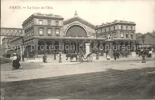 Paris Gare de l Est Pferdedroschke Kat. Paris