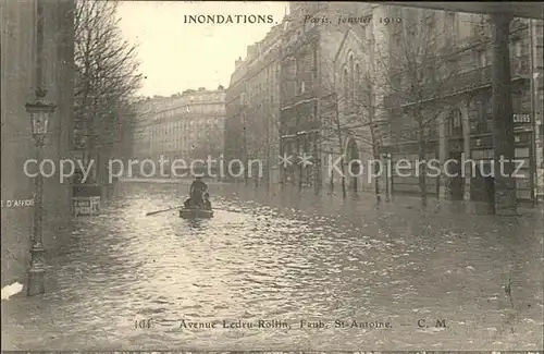 Paris Inondations 1910 Avenue Ledru Rollin Faubourg Saint Antoine Kat. Paris