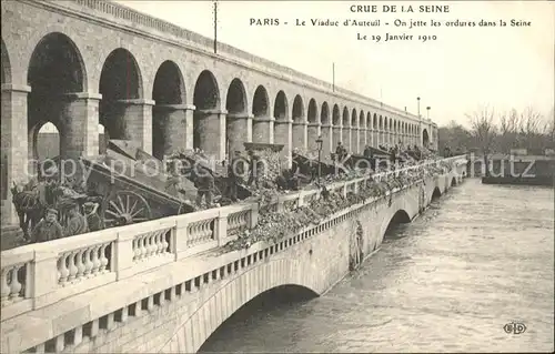 Paris Crue de la Seine 1910 Viaduc d Auteuil  Kat. Paris