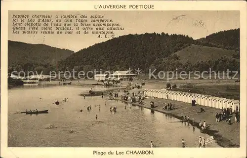 Chambon sur Lac Plage du Lac Serie l Auvergne Poetique Kat. Chambon sur Lac