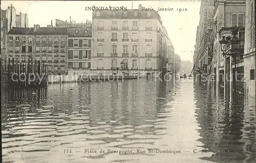 Paris Inondations 1910 Place de Bourgogne Rue Saint Dominique Kat. Paris