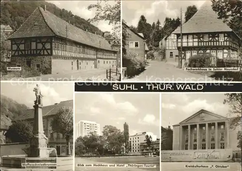 Suhl Thueringer Wald Museum Fachwerkhaus Waffenschmiedbrunnen Hotel Thueringen Kulturhaus Kat. Suhl