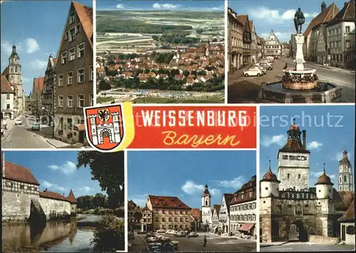Weissenburg Bayern Panorama Strassenpartie Brunnen Markt Stadttor Kat. Weissenburg i.Bay.