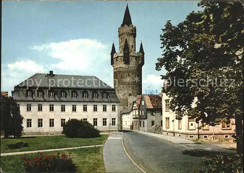 Friedberg Hessen Adolfsturm mit Schiller Gymnasium Kat. Friedberg (Hessen)