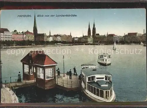 Hamburg von der Lombardsbruecke Faehrschiffe Kat. Hamburg