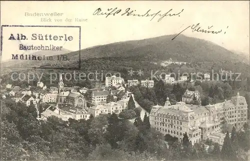 Badenweiler Blick von der Ruine Kat. Badenweiler