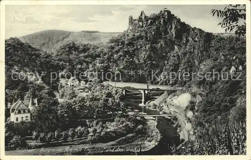 Altenahr Burgruine Are mit Engelsley und den Viadukten Kat. Altenahr