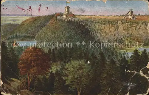Hornisgrinde Neuer Turm mit Rasthaus Mummelsee und Signalturm Kat. Sasbach