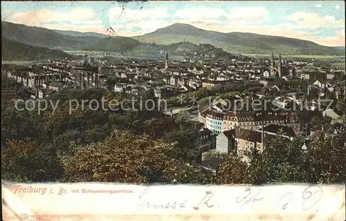 Freiburg Breisgau mit Schlossberg Pavillon Kat. Freiburg im Breisgau