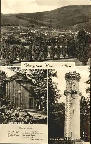 Ilmenau Thueringen Panorama Goethehaeuschen Kickelhahnturm Kat. Ilmenau