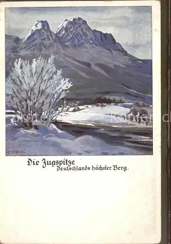 Zugspitze Kuenstlerkarte Kat. Garmisch Partenkirchen
