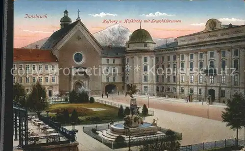 Innsbruck Hofburg und Hofkirche mit Leopoldsbrunnen Kat. Innsbruck