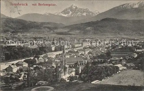 Innsbruck Panorama mit Serlesspitze Kat. Innsbruck