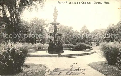 Clinton Massachusetts Foster Fountain on Common Kat. Clinton