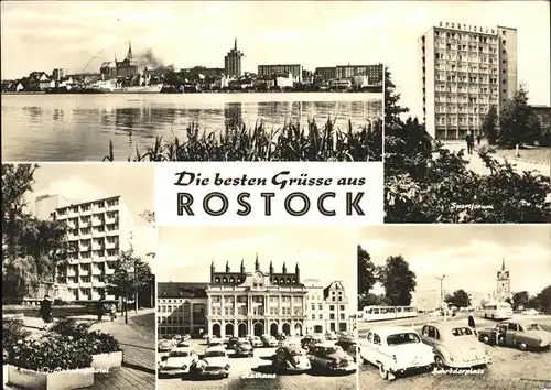 Rostock Seeblick Sportforum HO Bahnhofshotel Rathaus Schroederplatz Kat. Rostock