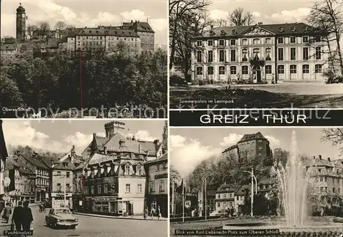 Greiz Thueringen Oberes Schloss Sommerpalais Leninpark Puschkinplatz Oberes Schloss Kat. Greiz