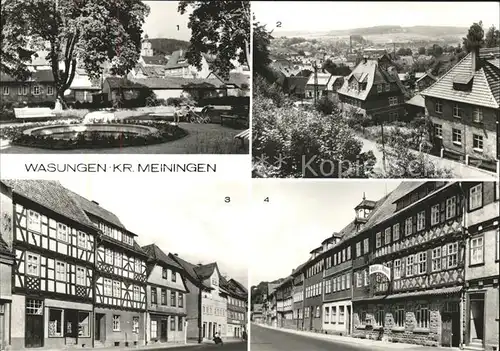 Wasungen Kurpark Teilansicht Platz der Jugend Gasthof Baeren Kat. Wasungen