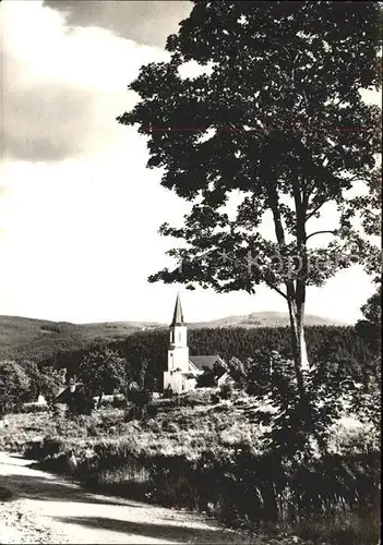 Johanngeorgenstadt Stadtkirche mit Plattenberg Kat. Johanngeorgenstadt