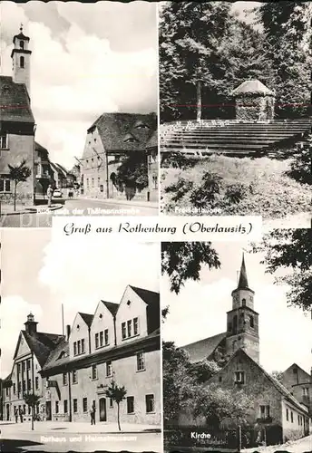 Rothenburg Oberlausitz Thaelmannstr Freilichtbuehne Rathaus Heimatmuseum Kirche Kat. Rothenburg Oberlausitz