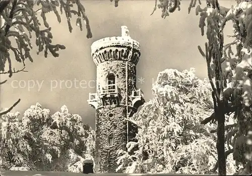 Ilmenau Thueringen Winter auf dem Kickelhahn Aussichtsturm Kat. Ilmenau