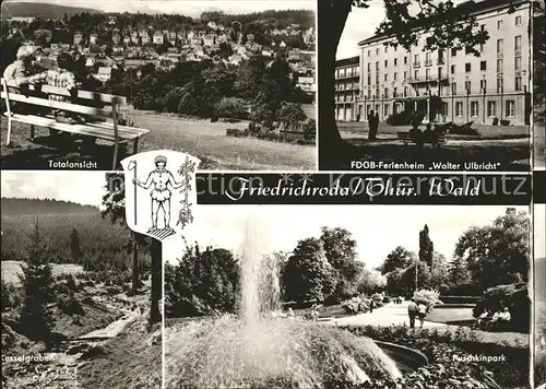 Friedrichroda Total FDGB Ferienheim Ulbricht Kesselgraben Puschkinpark Kat. Friedrichroda