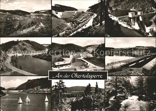 Okertalsperre Staumauer Stausee Segelschiffe Teilansichten Kat. Goslar